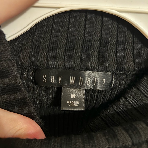 Say What? Black Ribbed Sweater - Picture 2 of 3